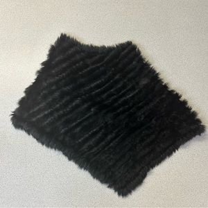 Mariposa SUPER SOFT Black Fluffy Off the Shoulder Shawl Vintage